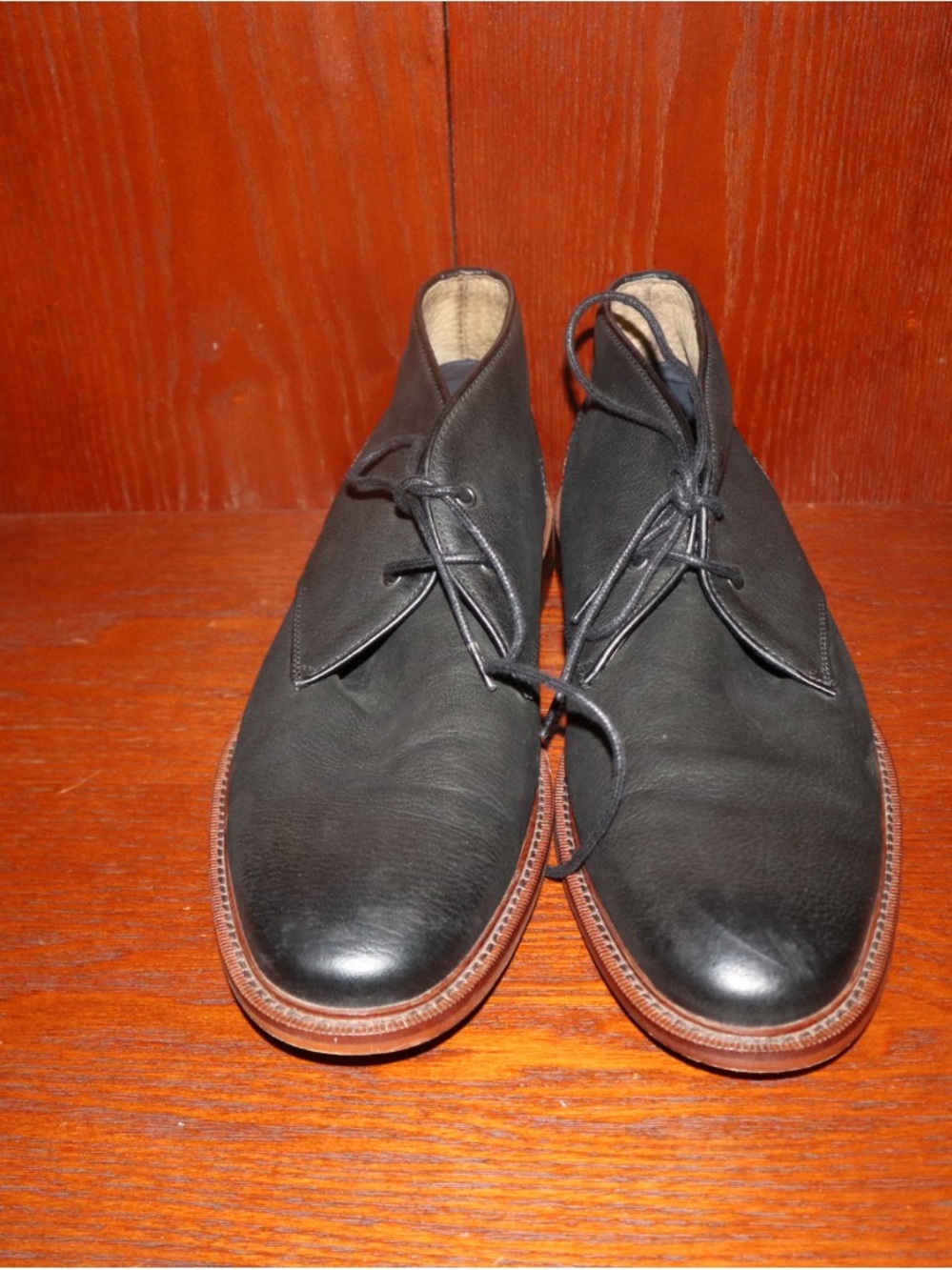 Banana Republic Black Leather Chukka Boots with Brown Welt